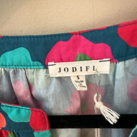 Jodifl colorful vibrant babydoll floral dress long sleeve pockets size S NwT - Picture 4 of 7